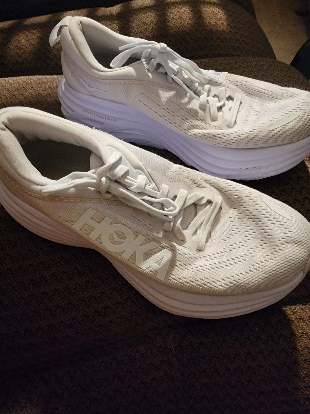 Hoka BONDI 8 Women's All-White Athletic Running Shoes